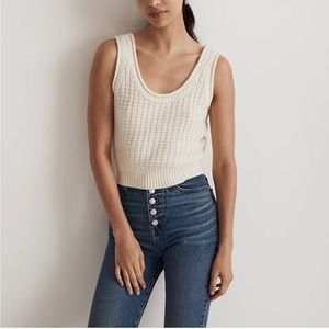 Madewell Textured-Stitch Sweater Tank in Antique Cream XS